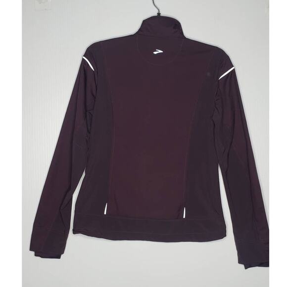 Brooks Shelter Technology Jacket Small Full Zip Burgundy Purple Running Cycling - Picture 11 of 11